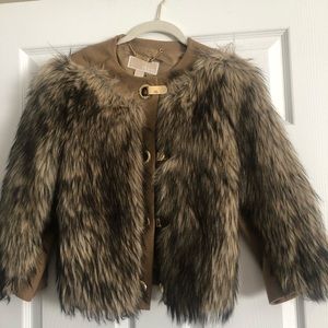 Michael Kors faux fur and wool jacket